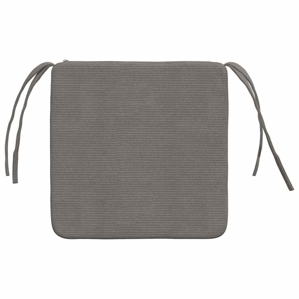 Sitzkissen 4 stk. Cordstoff Hellgrau 40 x 40 x 3 cm