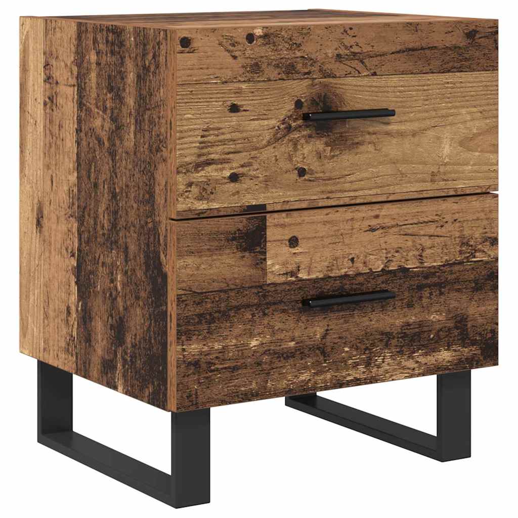 Nachttisch 2 stk. Altholz und Schwarz 40 x 35 x 47,5 cm
