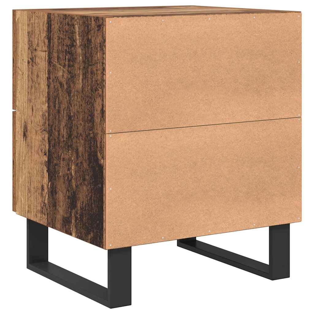 Nachttisch 2 stk. Altholz und Schwarz 40 x 35 x 47,5 cm