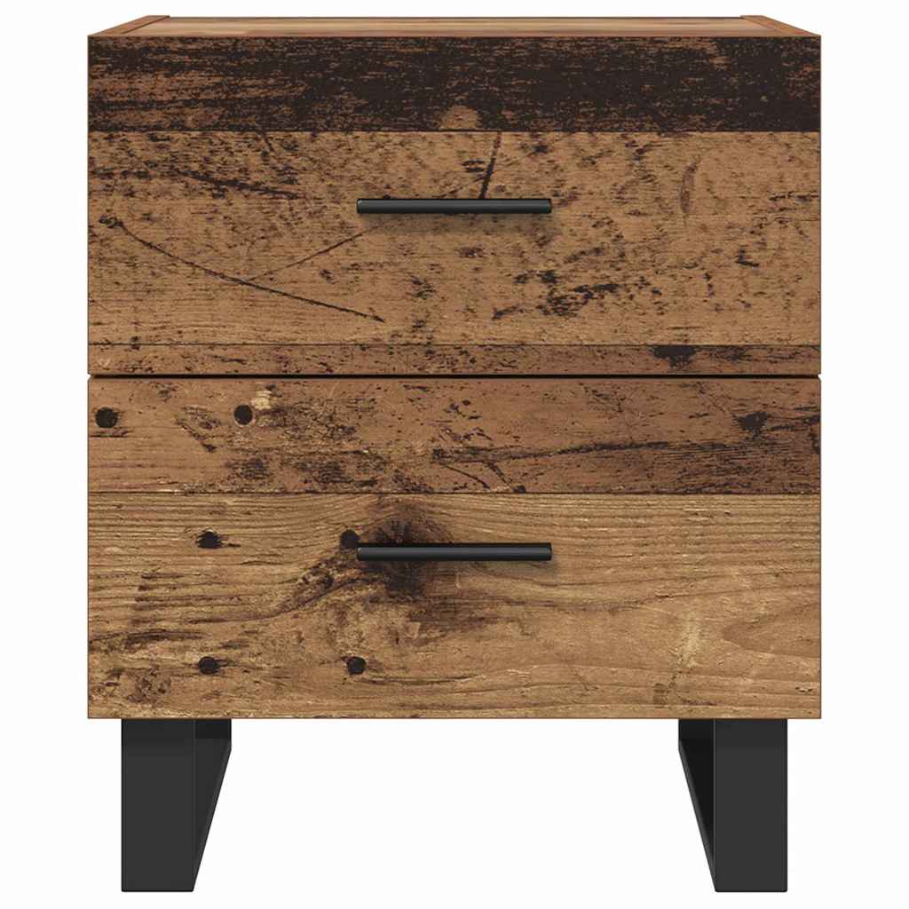 Nachttisch 2 stk. Altholz und Schwarz 40 x 35 x 47,5 cm
