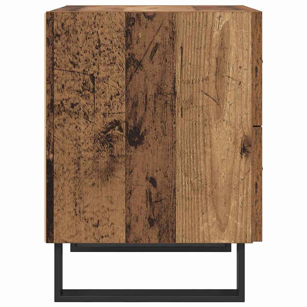 Nachttisch 2 stk. Altholz und Schwarz 40 x 35 x 47,5 cm