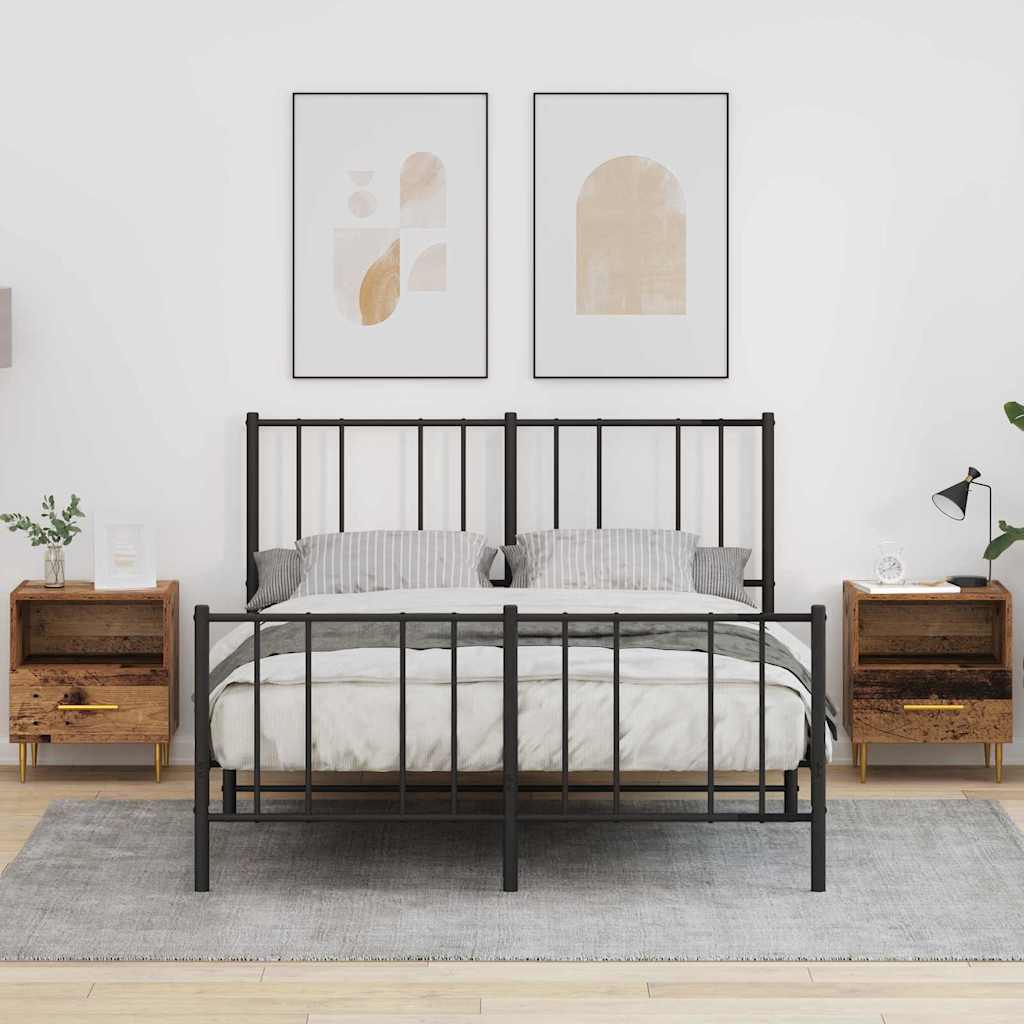 Nachttisch 2 Stk. Altholz 40 x 35 x 47,5 cm Holzwerkstoff