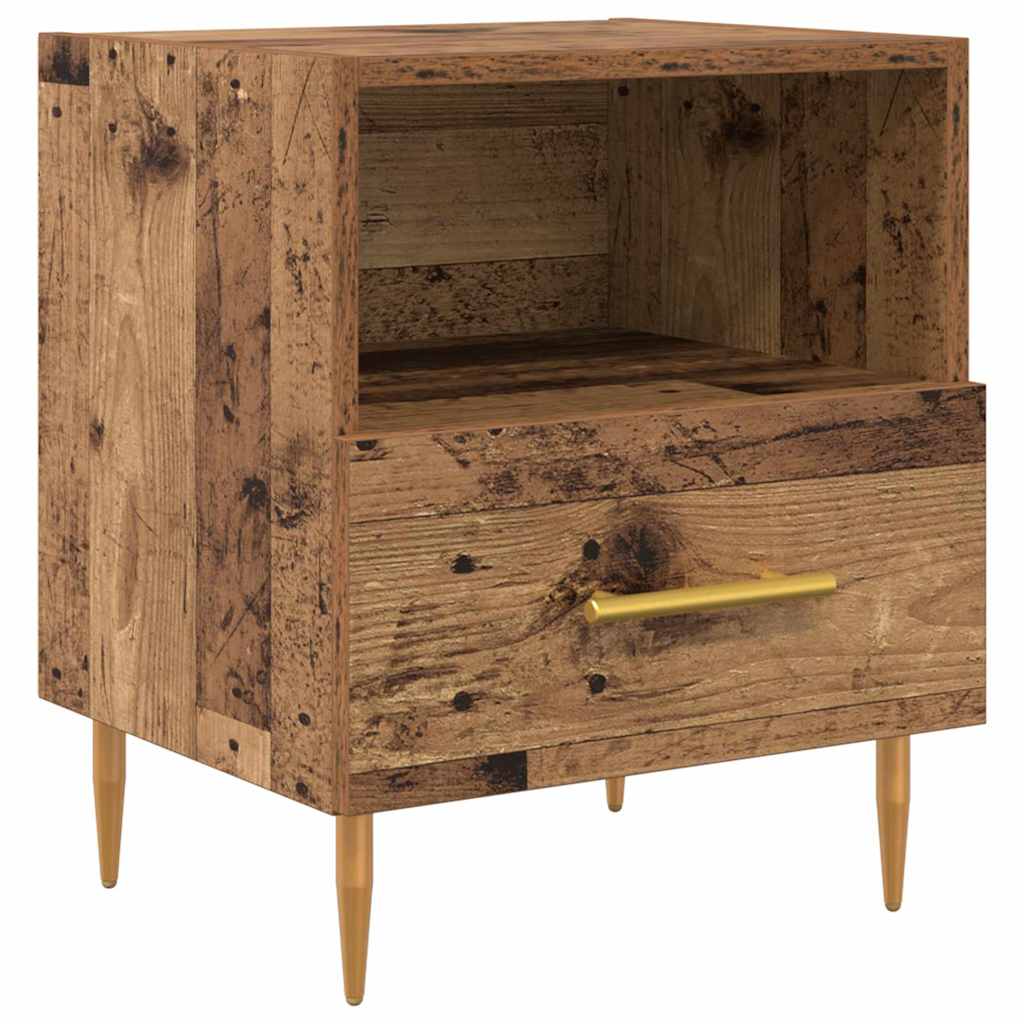 Nachttisch 2 Stk. Altholz 40 x 35 x 47,5 cm Holzwerkstoff