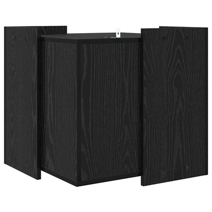 Katzenstreu Box Umzäunung Schwarz Eichen-Optik 53 x 53 x 51 cm