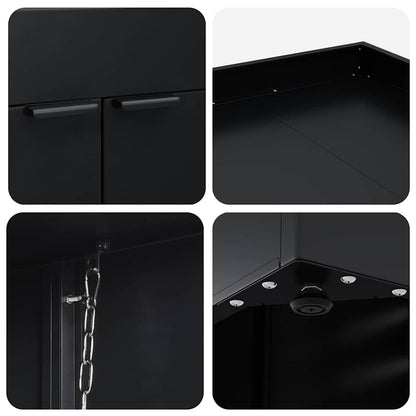 Wagenmüllbehälter für 2 Behälter Schwarz 136 x 77,5 x 121,5 cm