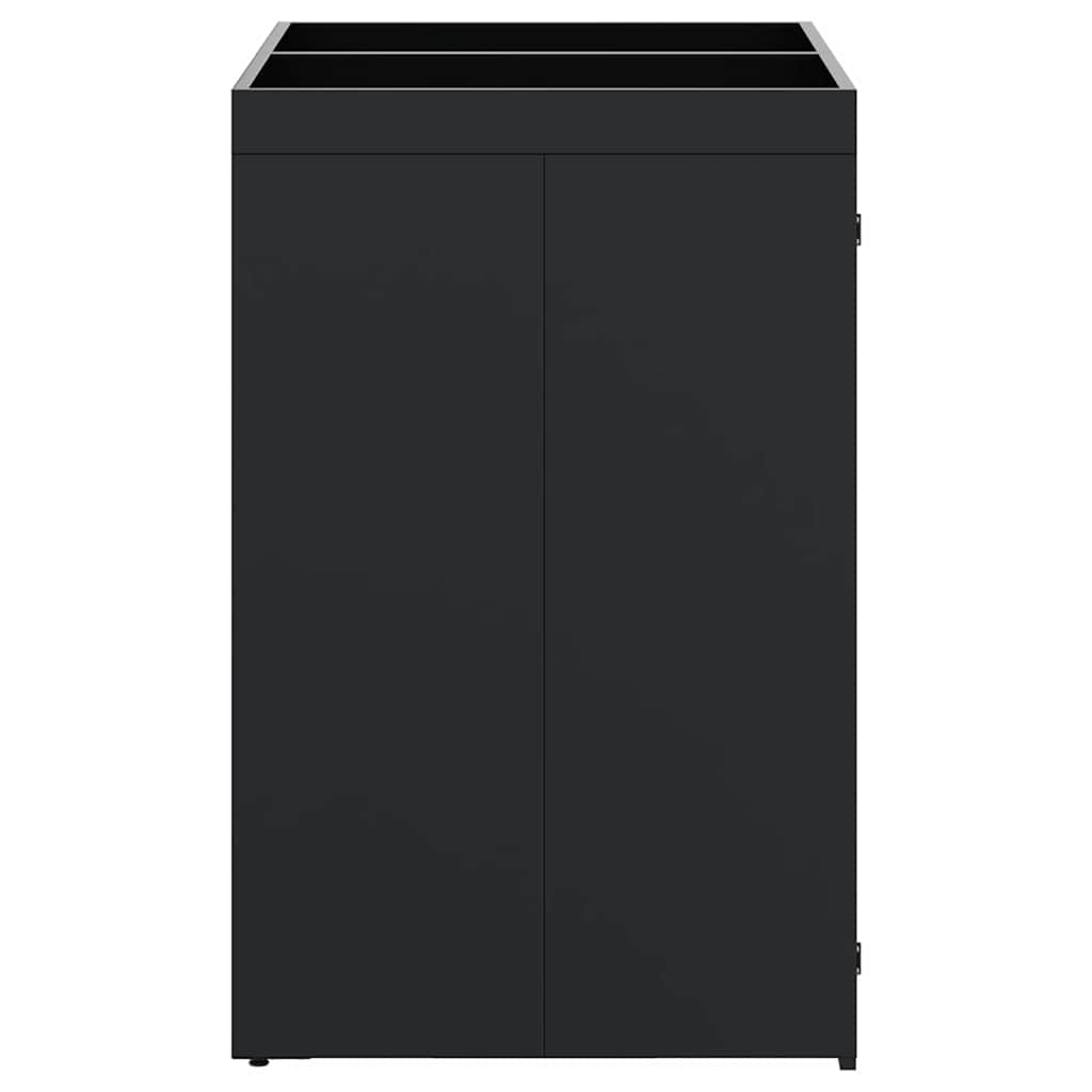 Wagenmüllbehälter für 2 Behälter Schwarz 136 x 77,5 x 121,5 cm