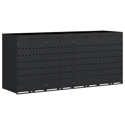 Wagenmüllbehälter für 4 Behälter Schwarz 272 x 77,5 x 121,5 cm