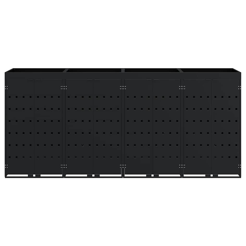 Wagenmüllbehälter für 4 Behälter Schwarz 272 x 77,5 x 121,5 cm