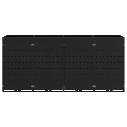 Wagenmüllbehälter für 4 Behälter Schwarz 272 x 77,5 x 121,5 cm