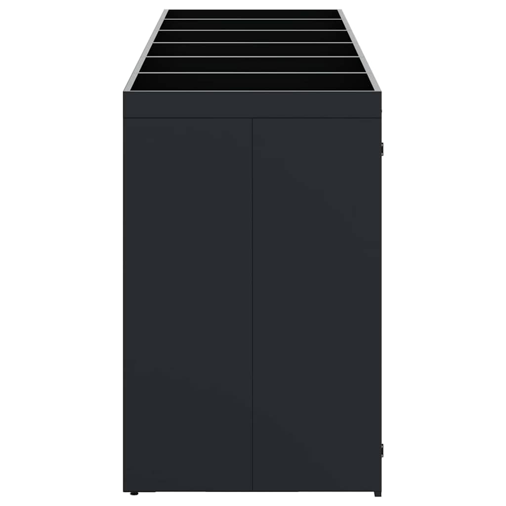 Wagenmüllbehälter für 6 Behälter Schwarz 408 x 77,5 x 121,5 cm