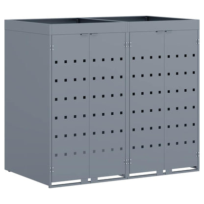 Wagenmüllbehälter für 2 Behälter Hellgrau 136 x 77,5 x 121,5 cm