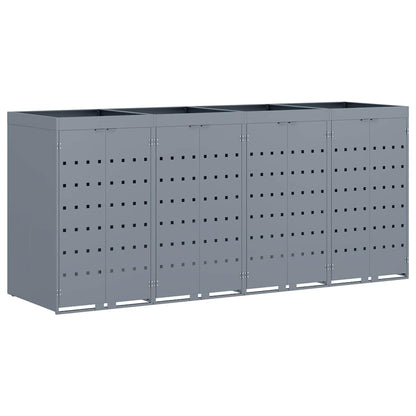 Wagenmüllbehälter für 4 Behälter Hellgrau 272 x 77,5 x 121,5 cm