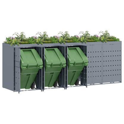 Wagenmüllbehälter für 5 Behälter Hellgrau 340 x 77,5 x 121,5 cm