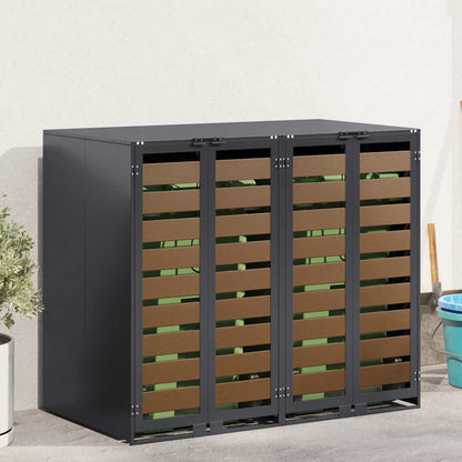 Mülltonnenbox für 2 Behälter Stahl Anthrazit