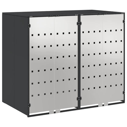 Mülltonnenbox für 2 Behälter Edelstahl Anthrazit
