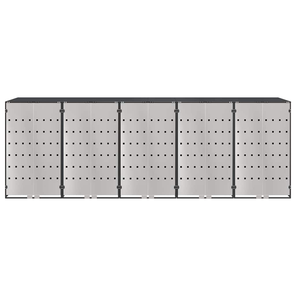 Wagenmüllbehälter für 5 Behälter Stahl Anthrazit
