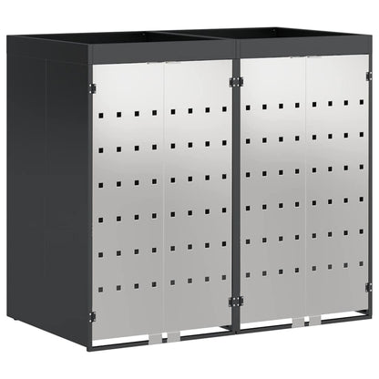 Mülltonnenbox für 2 Behälter Edelstahl Anthrazit