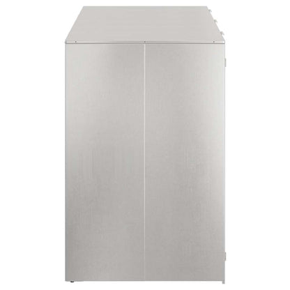 Mülltonnenbox für 3 Behälter Edelstahl Silber