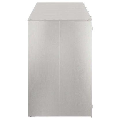 Mülltonnenbox für 4 Behälter Edelstahl Silber