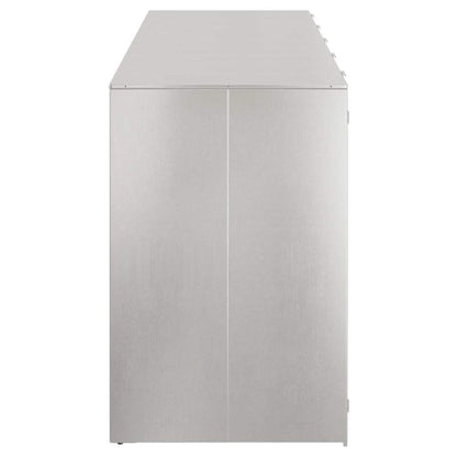 Mülltonnenbox für 5 Behälter Edelstahl Silber
