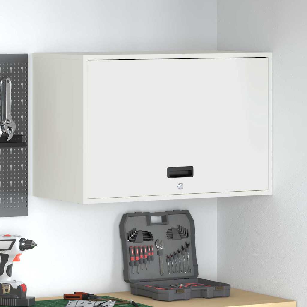 Wandschrank für die Garage mit Gasdrucklift-Tür Weiß