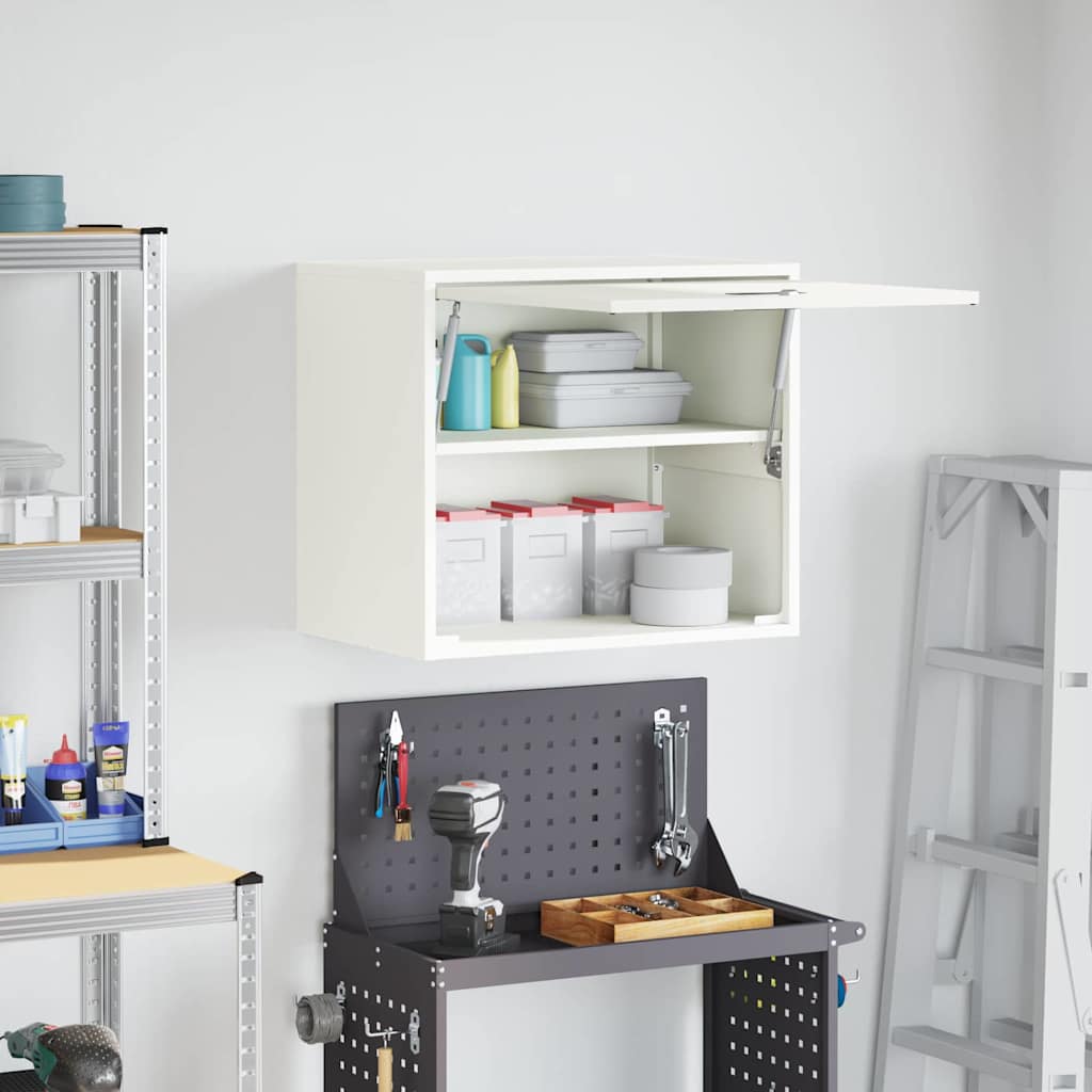 Wandschrank für die Garage mit Gasdrucklift-Tür Weiß
