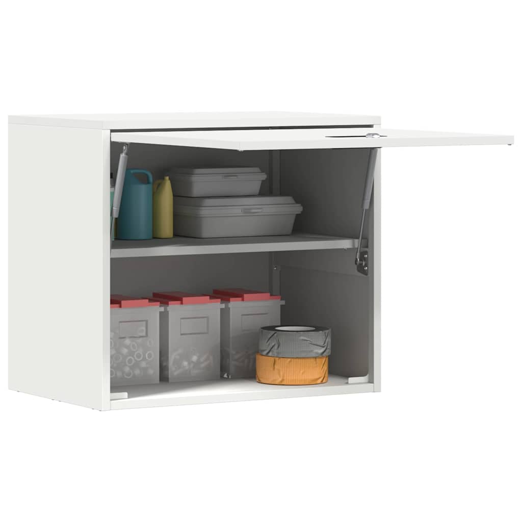 Wandschrank für die Garage mit Gasdrucklift-Tür Weiß