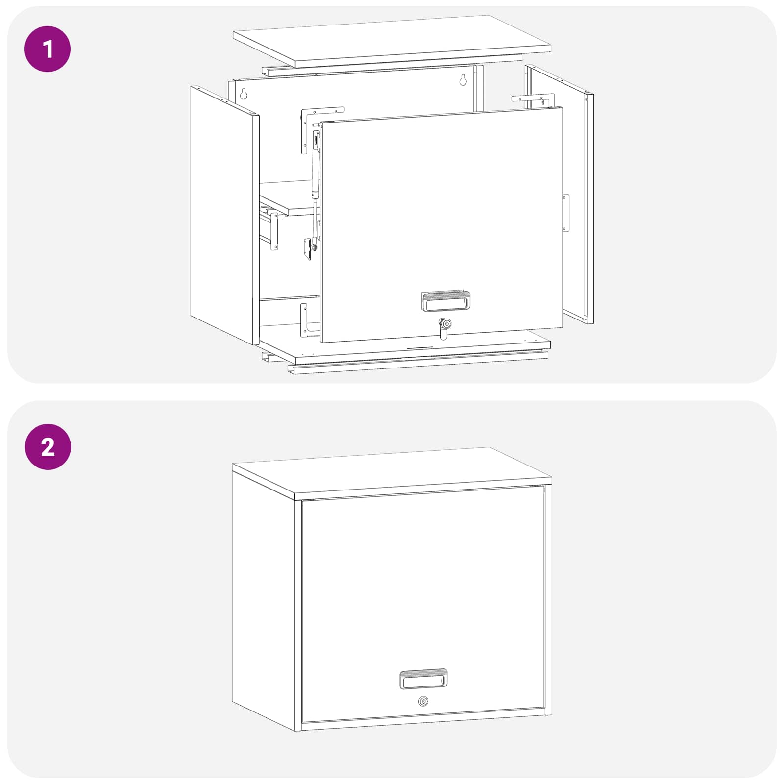 Wandschrank für die Garage mit Gasdrucklift-Tür Anthrazit