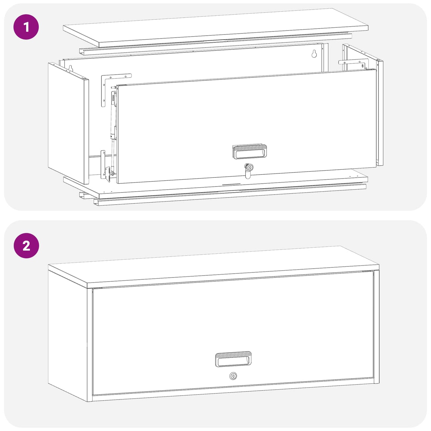 Wandschrank für die Garage mit Gasdrucklift-Tür Anthrazit