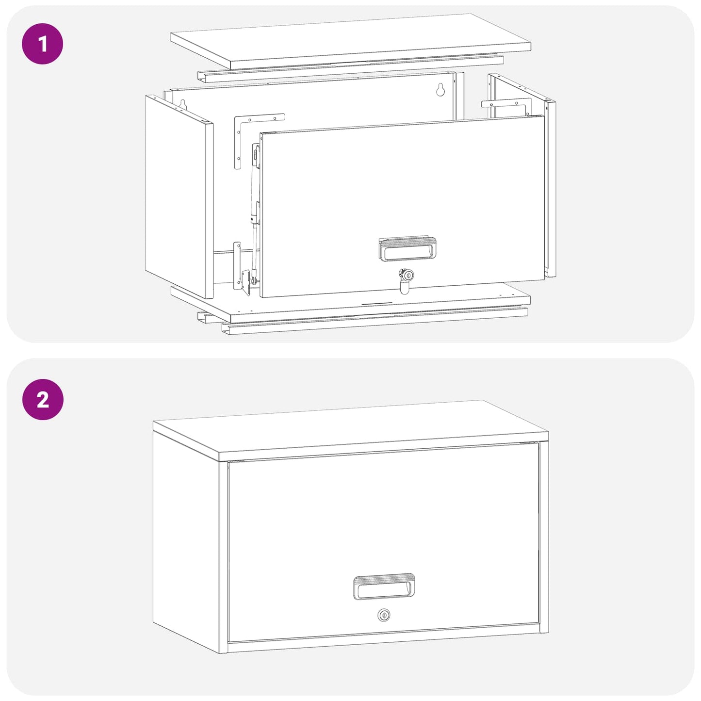 Wandschrank für die Garage mit Gasdrucklift-Tür Anthrazit