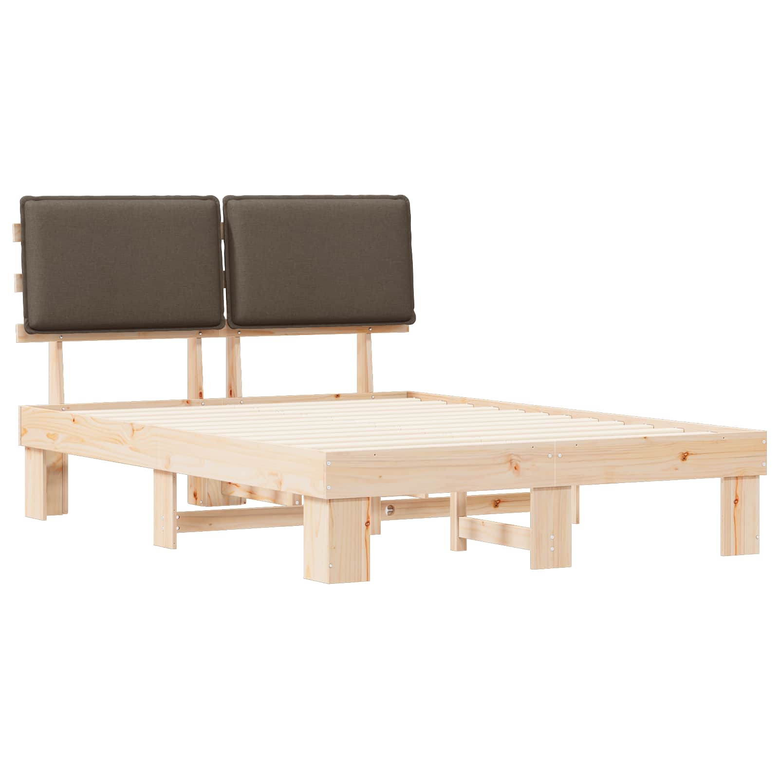 Bettgestell mit gepolstertem Kopfteil Taupe 160 x 200 cm