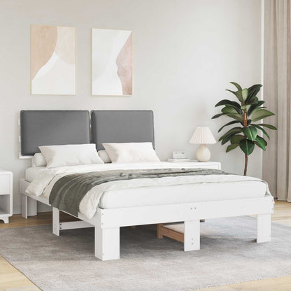 Bettgestell mit gepolstertem Kopfteil Hellgrau 160 x 200 cm