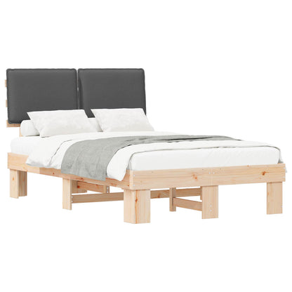 Bettgestell mit gepolstertem Kopfteil Dunkelgrau 120 x 190 cm