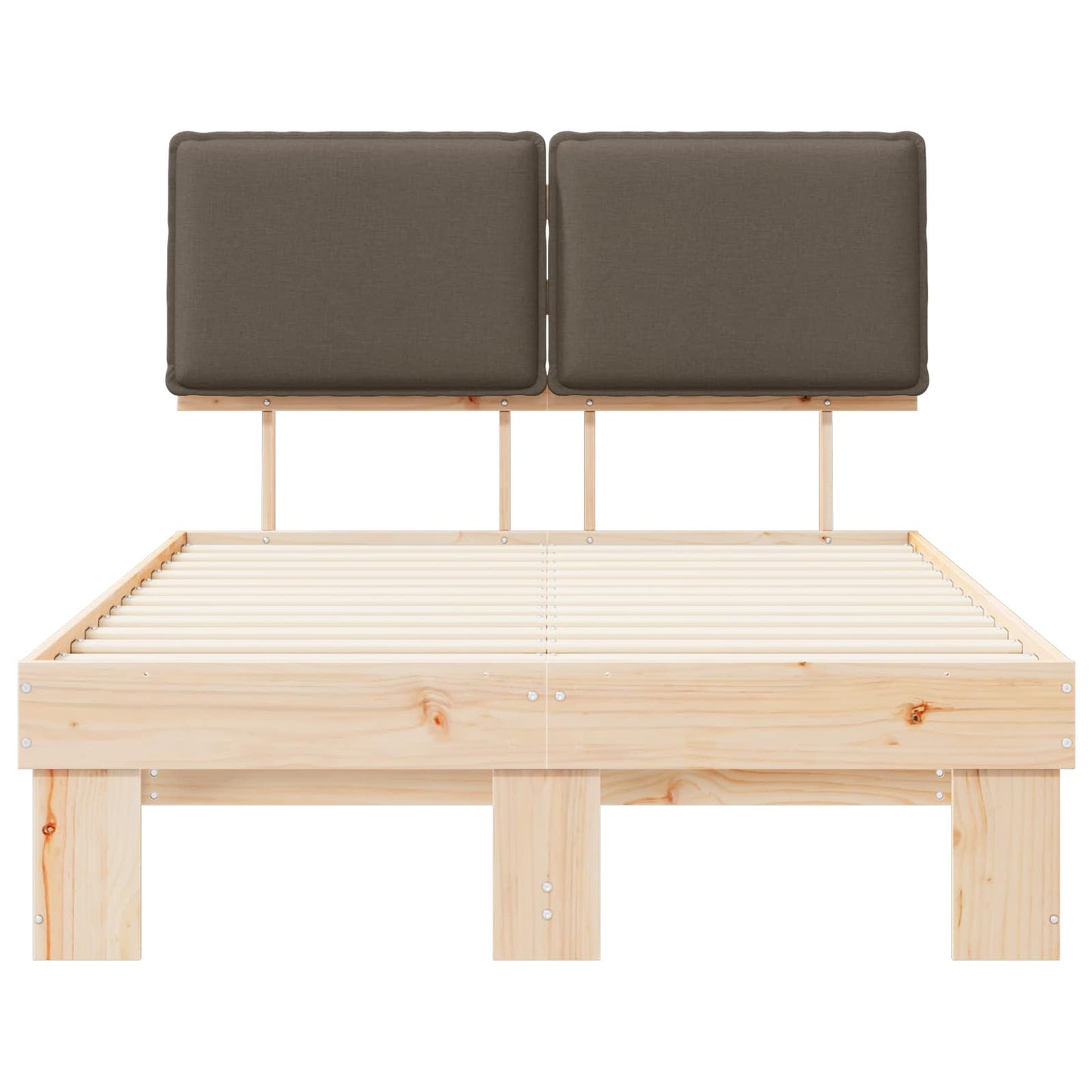 Bettgestell mit gepolstertem Kopfteil Taupe 120 x 190 cm