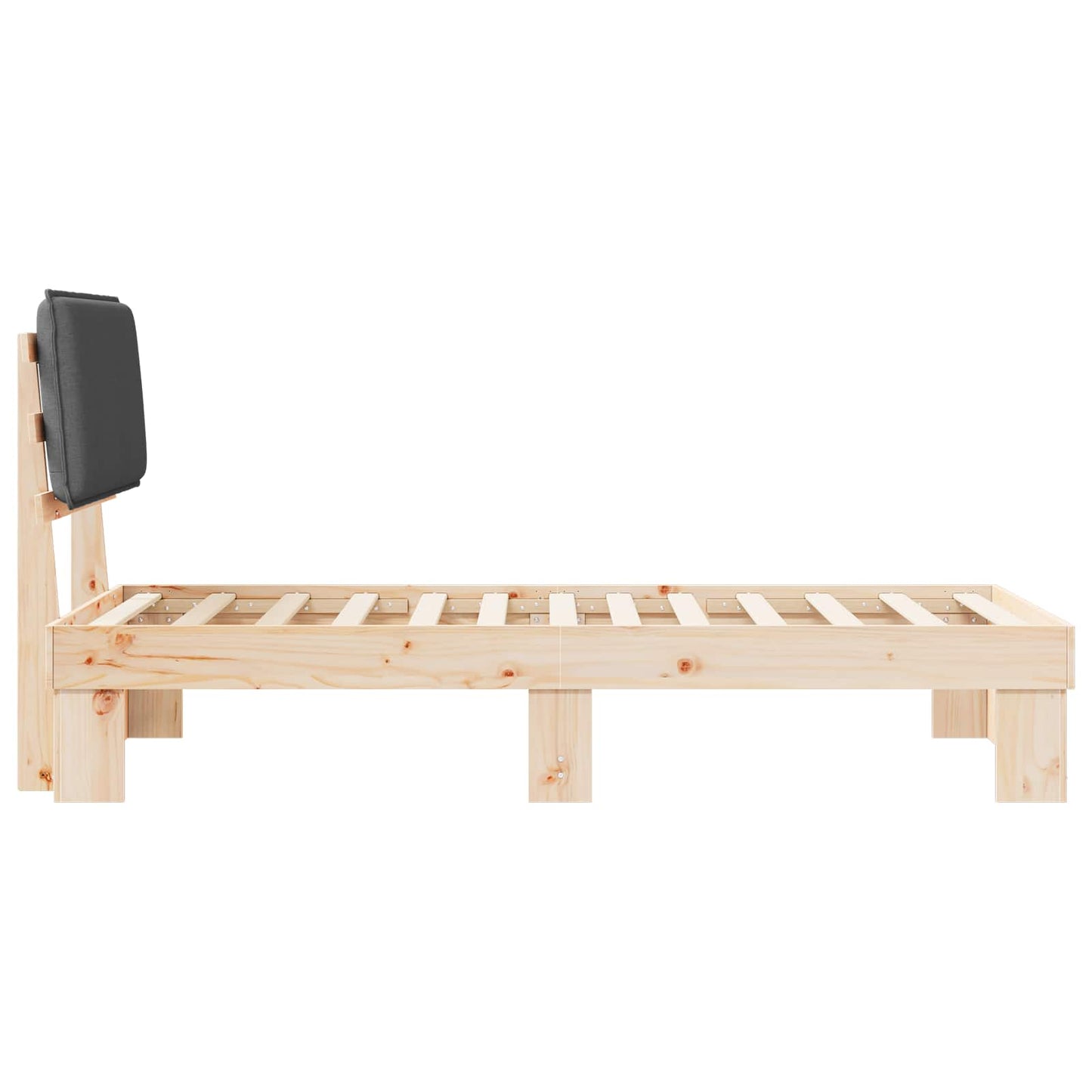 Bettgestell mit gepolstertem Kopfteil Dunkelgrau 100 x 200 cm