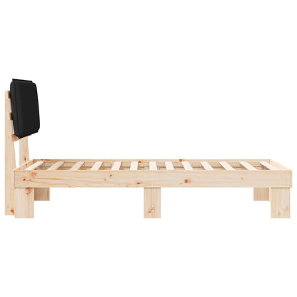 Bettgestell mit gepolstertem Kopfteil Schwarz 90 x 200 cm