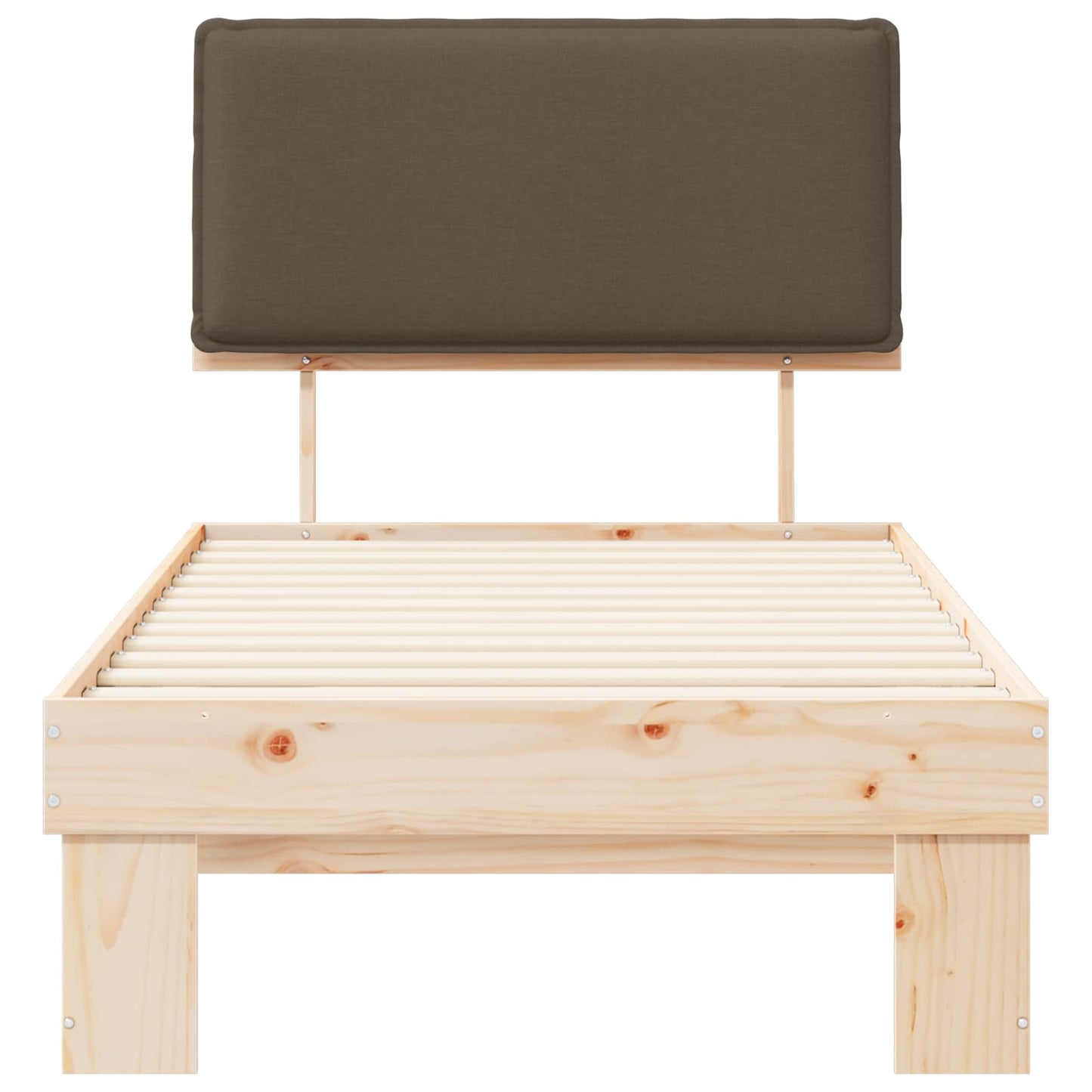 Bettgestell mit gepolstertem Kopfteil Taupe 90 x 200 cm