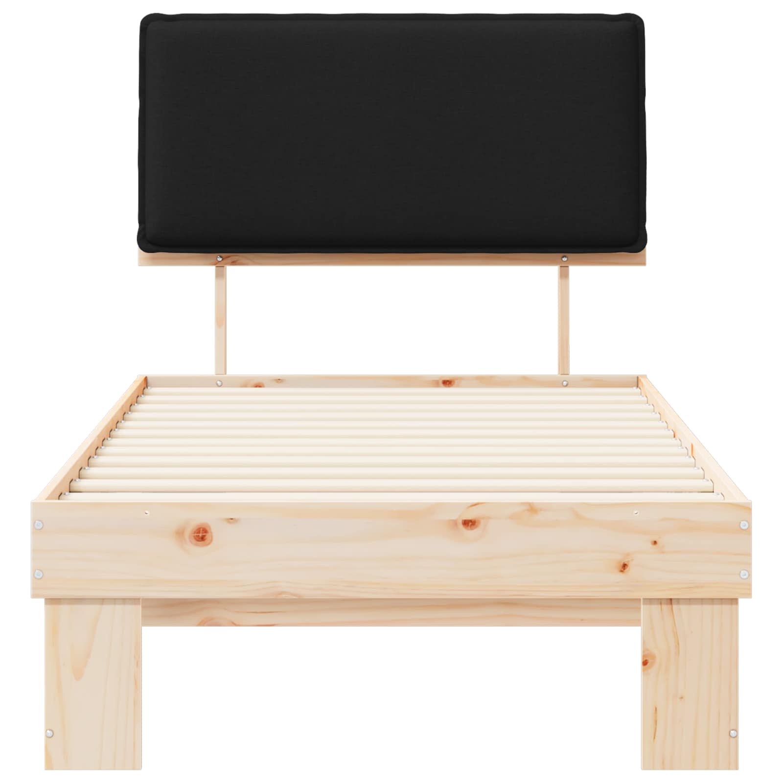 Bettgestell mit gepolstertem Kopfteil Schwarz 80 x 200 cm