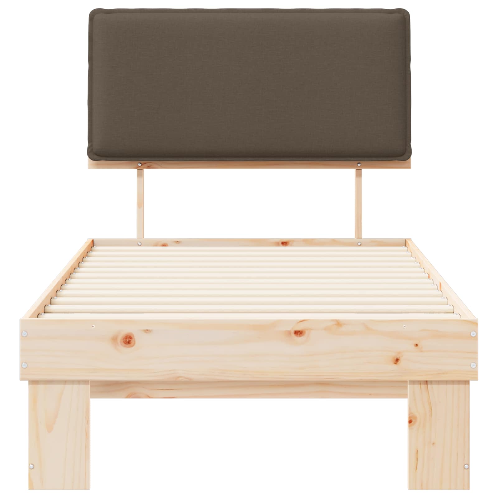 Bettgestell mit gepolstertem Kopfteil Taupe 90 x 190 cm
