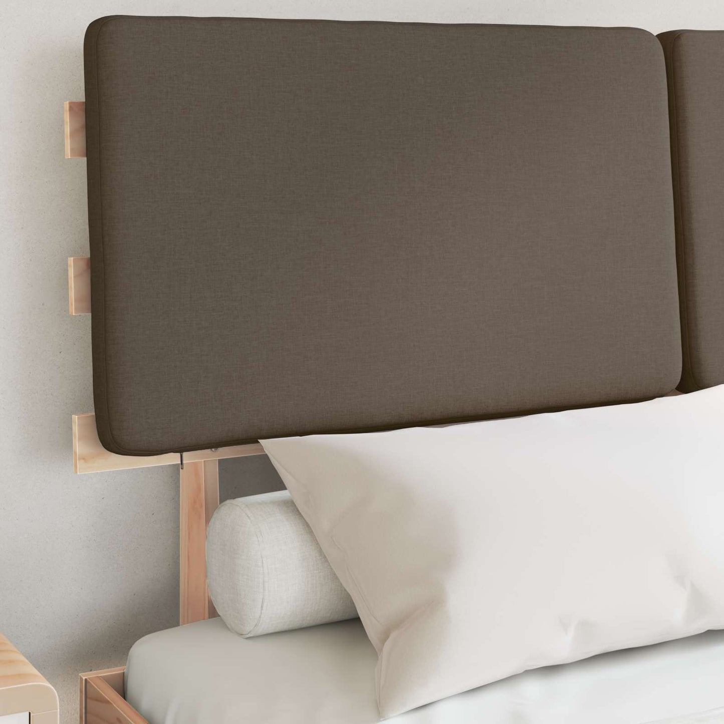 Bettgestell mit gepolstertem Kopfteil Taupe 160 x 200 cm