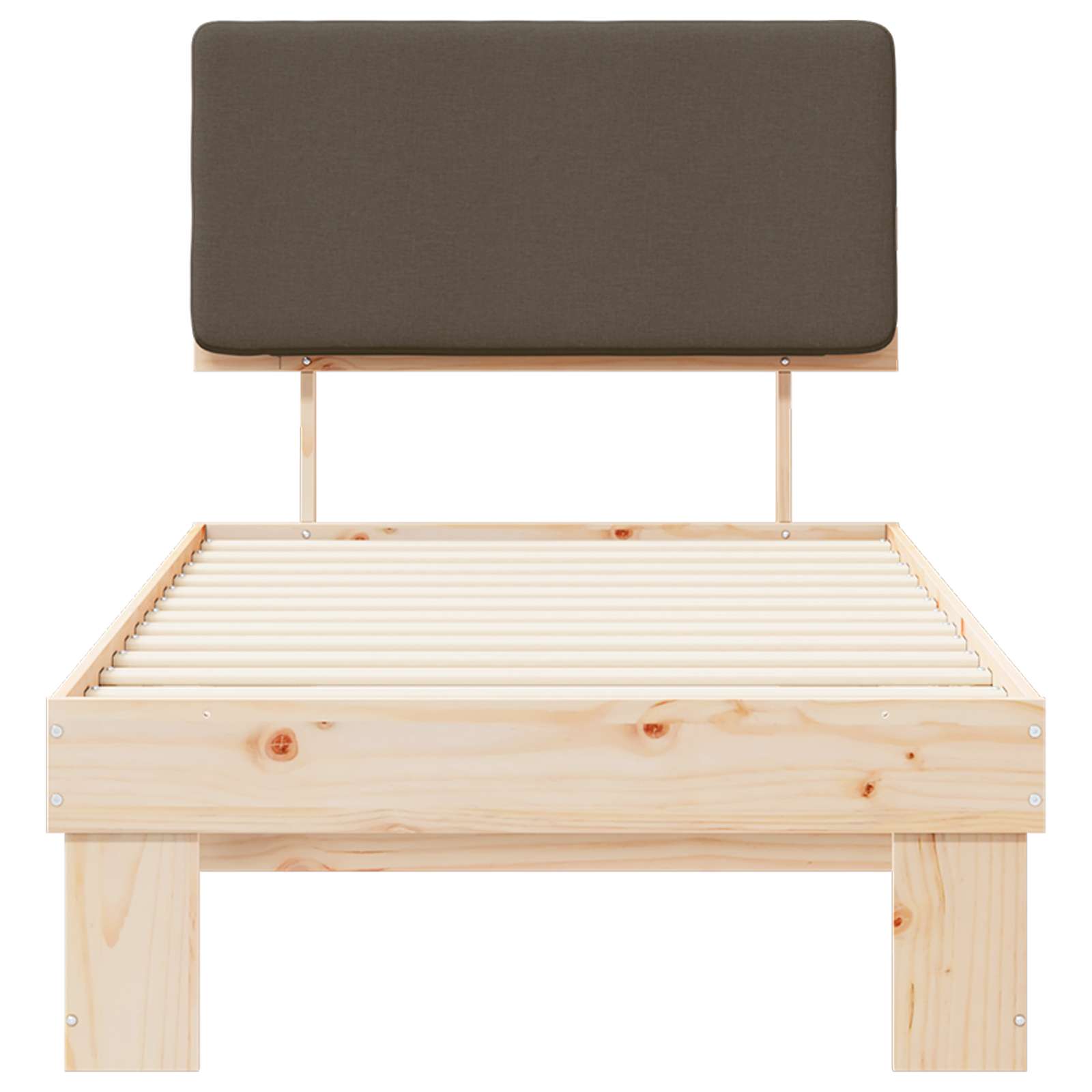 Bettgestell mit gepolstertem Kopfteil Taupe 90 x 200 cm