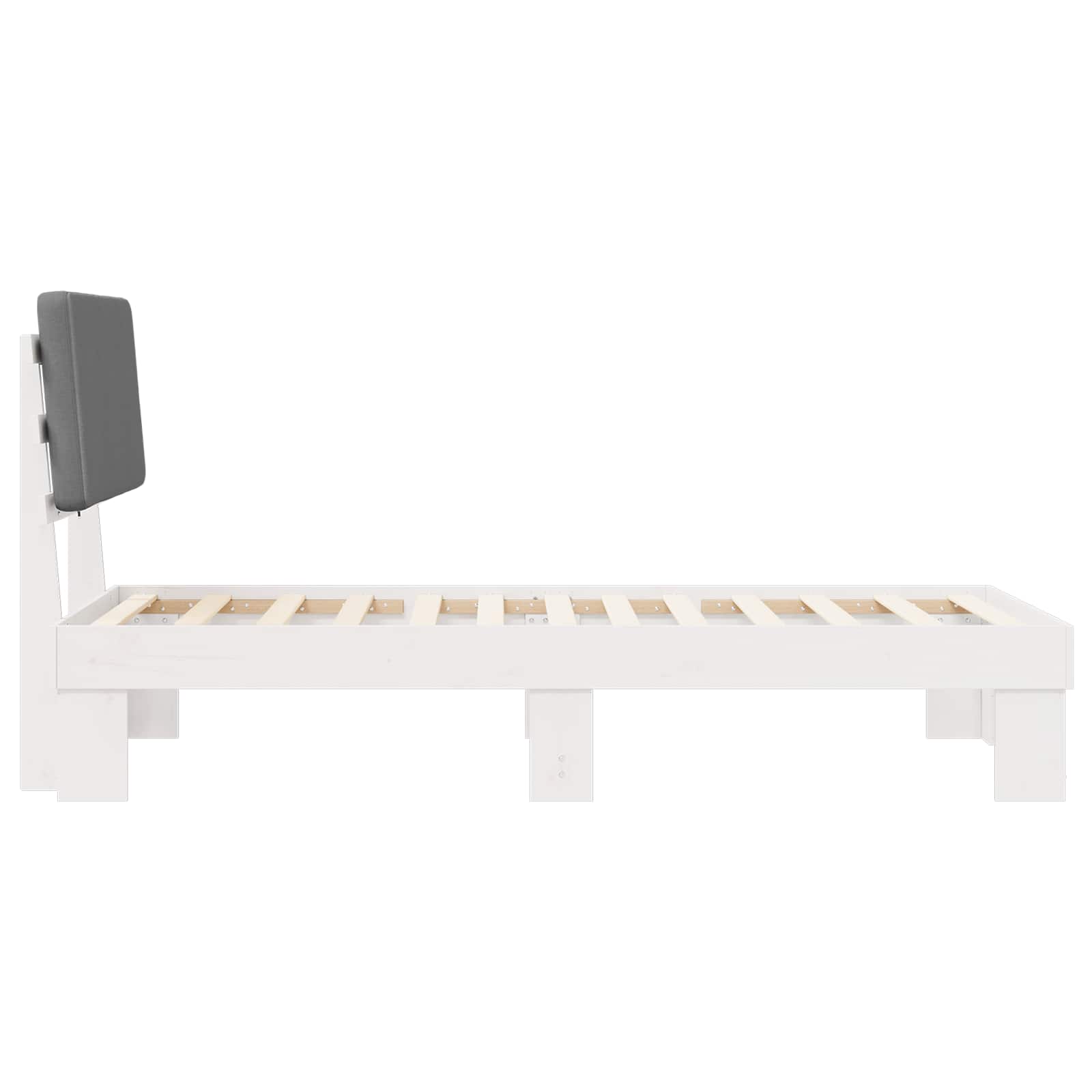 Bettgestell mit gepolstertem Kopfteil Hellgrau 80 x 200 cm