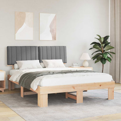 Bettgestell mit gepolstertem Kopfteil Hellgrau 160 x 200 cm