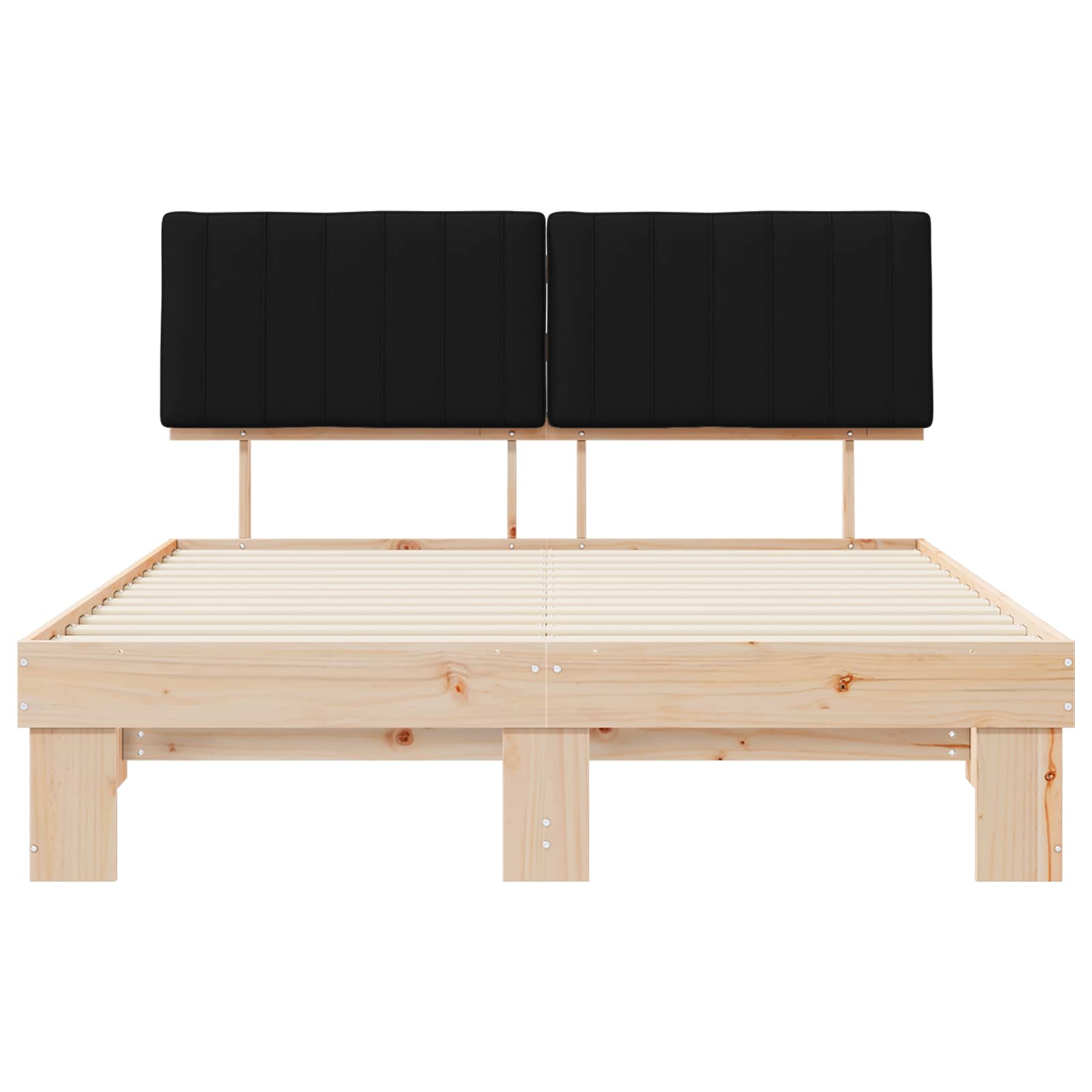 Bettgestell mit gepolstertem Kopfteil Schwarz 160 x 200 cm
