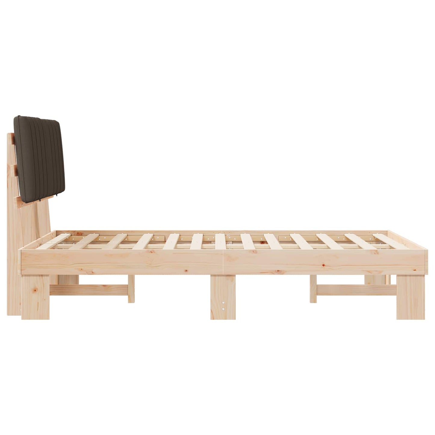 Bettgestell mit gepolstertem Kopfteil Taupe 120 x 190 cm