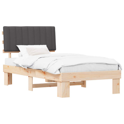 Bettgestell mit gepolstertem Kopfteil Dunkelgrau 100 x 200 cm