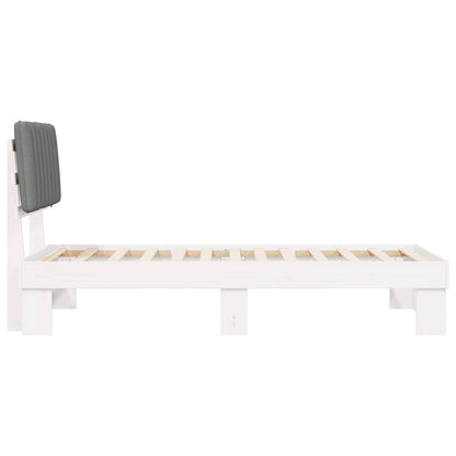 Bettgestell mit gepolstertem Kopfteil Hellgrau 90 x 200 cm