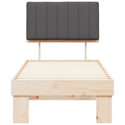 Bettgestell mit gepolstertem Kopfteil Dunkelgrau 80 x 200 cm