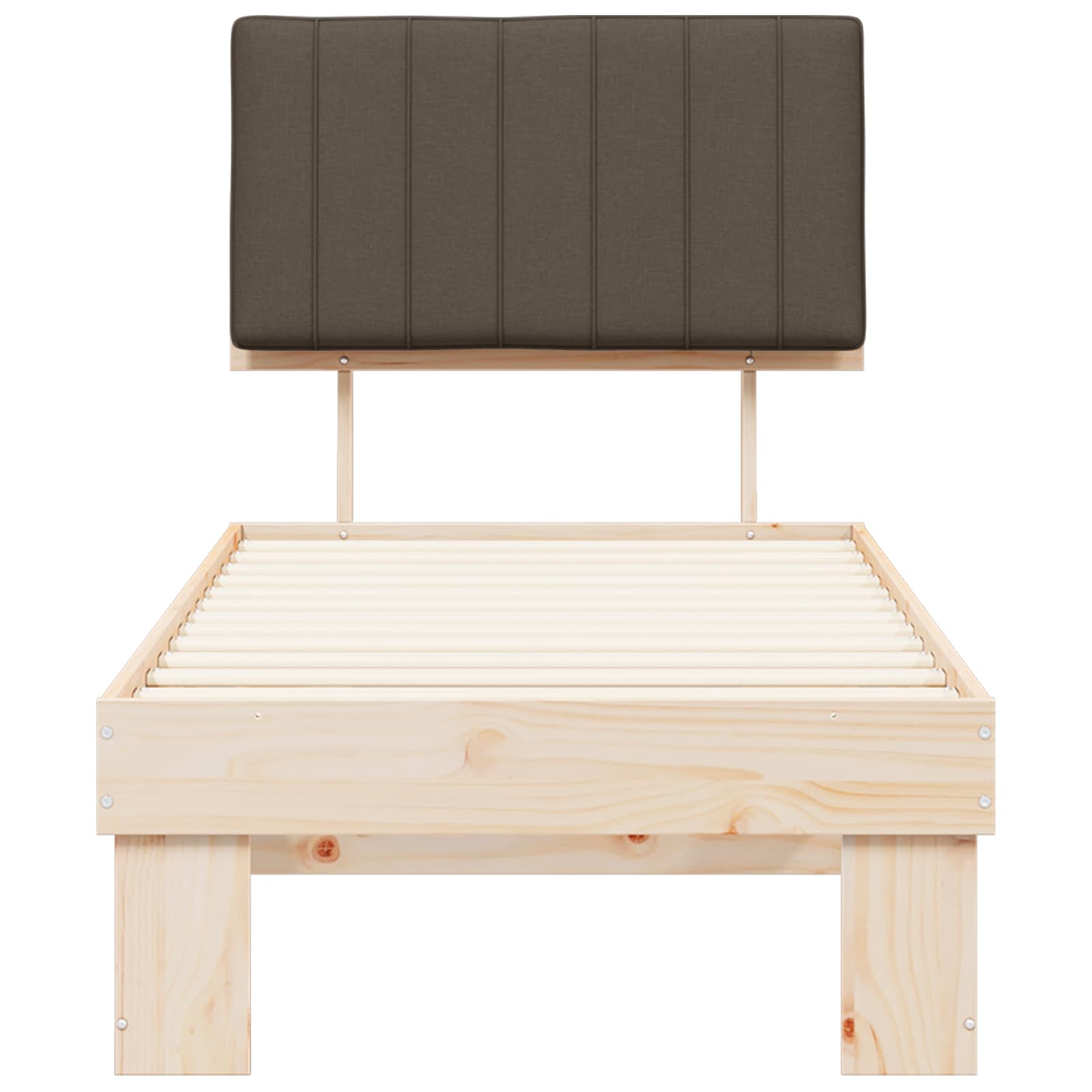 Bettgestell mit gepolstertem Kopfteil Taupe 80 x 200 cm