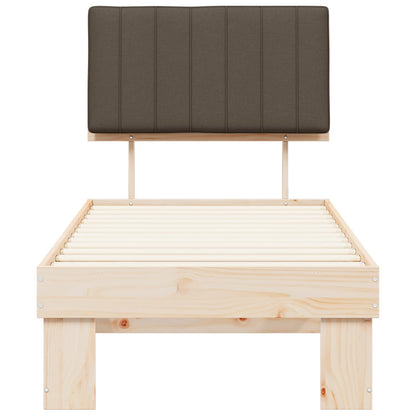 Bettgestell mit gepolstertem Kopfteil Taupe 80 x 200 cm